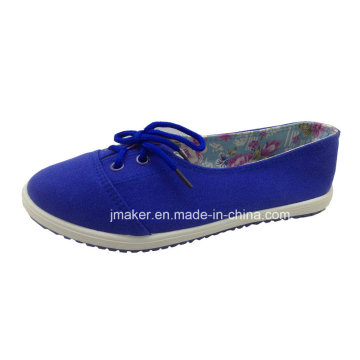 Colourful Style Lady′s Shoe with PVC Injection (D123-L)